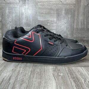Etnies Casper Skate Shoes Mens Size 12 Black Red Gum Sole Low Top NEW